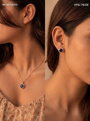 Blue nova silver pendant set for women