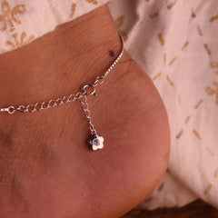 Charming Butterfly Bloom Silver Payal