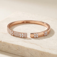 Crystal glow silver kada for women