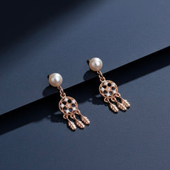 Lunar leaves silver earrings