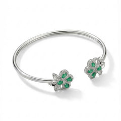 Emerald beauty silver kada for women