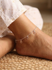 Gracecharm silver Payal for women