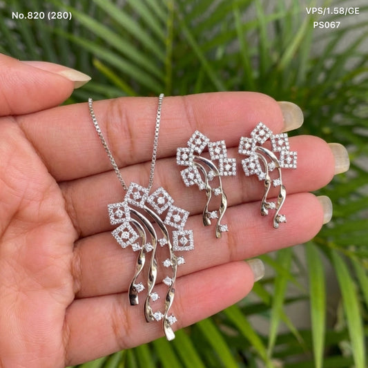 Heavenshine silver pendant set for women