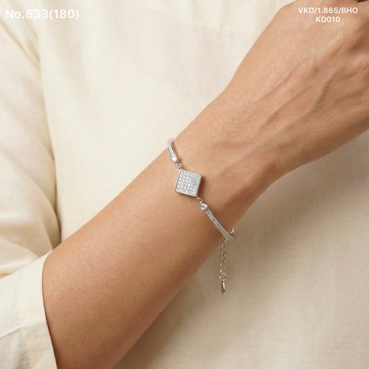Silver matrix kada for women