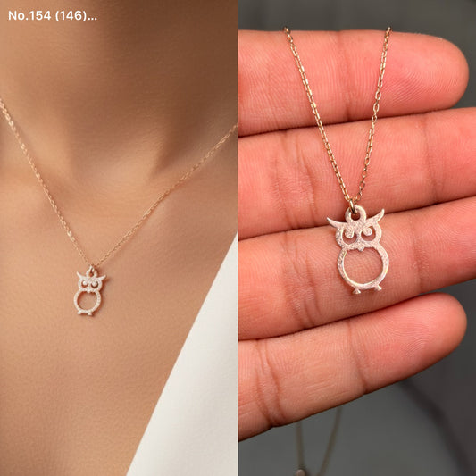 Owl Charm Silver chain pendant