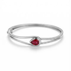 Red majesty silver kada for women