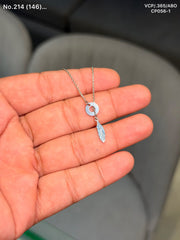 Leaf charm silver chain pendant