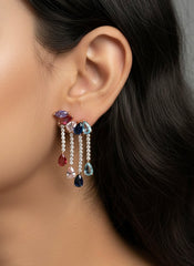 Celestia multi-stone silver earrings