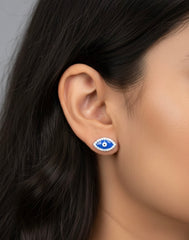 Divine Hamsa Evil Eye Stud
