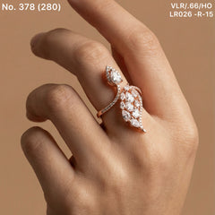 Crystal dew silver ring for women
