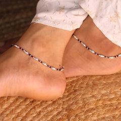 Ziya Colour Bliss Silver Payal for Women