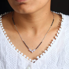 Classic Radiance Pure Silver Mangalsutra for Women