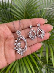 Crysta ivy silver pendant set for women