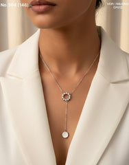 Diamond daisy silver chain pendant