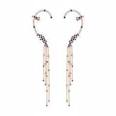 Blue axis silver earrings