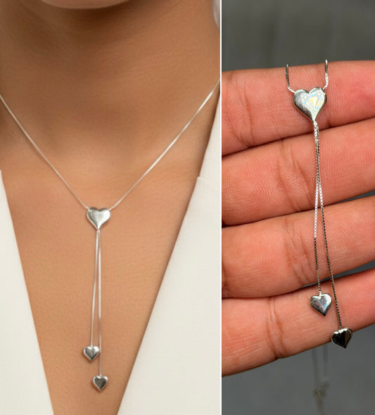 Charmed heart silver chain pendant