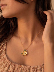 Blossom shine silver pendant set for women