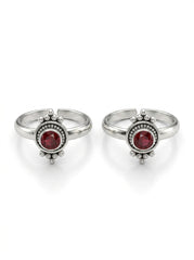 Zivah silver oxidised toerings for women
