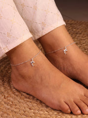 Shimmer fish silver Payal for women
