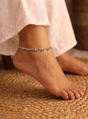 Hastika regal silver anklet for women