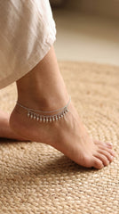 Women’s Traditional Modern Pure Silver Double Layer Gungroo Payal