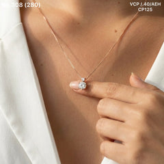 Vone solitaire silver chain pendant for women