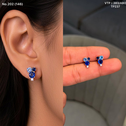 Sapphire glow silver stud