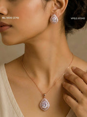 Charming glow silver pendant set for women