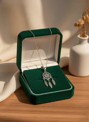 Leafy grace silver chain pendant
