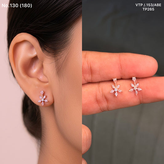 Spring bloom silver stud