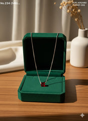 Ruby prism silver chain pendant