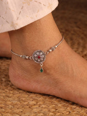 Maharani heritage oxidised silver Payal for women