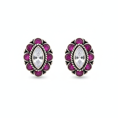 Antique petal silver stud