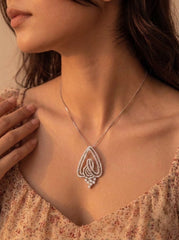White Royal diamond silver pendant set for women