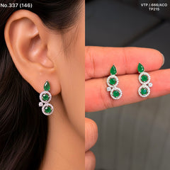 Astra green gem silver stud