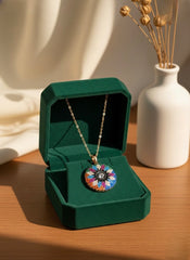 Prism spin silver chain pendant