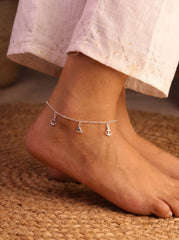 Crystal swing silver Payal for women