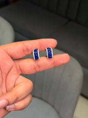 Blue mist silver earrings