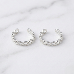Luxe helix silver toerings for women