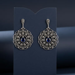 Blue horizon silver earrings