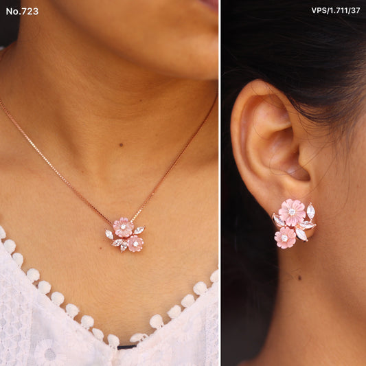 Ethereal Rose MOP Pendant Set for Women