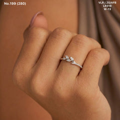Leafy aura silver ring for women