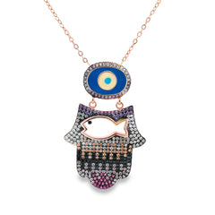 Vigilant charm silver chain pendant