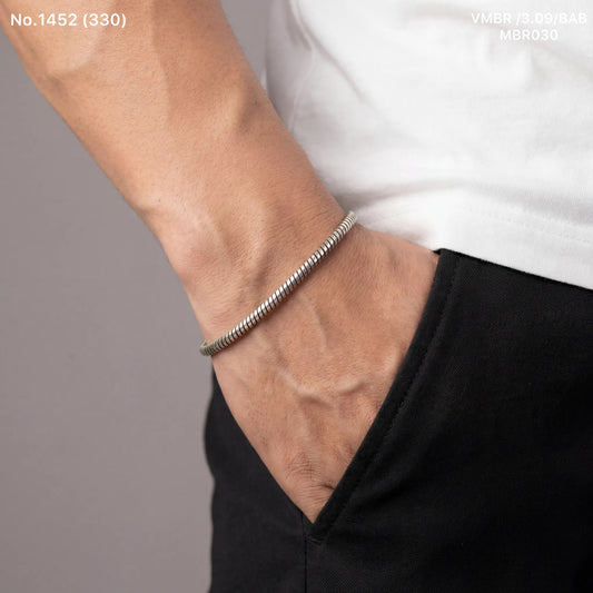 Silver vanguard bracelet for men