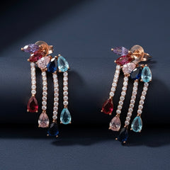 Celestia multi-stone silver earrings