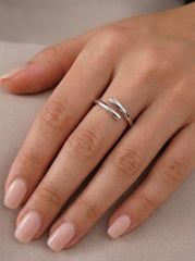 Zara twist silver ring for women
