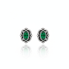 Zest green silver stud