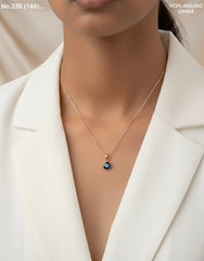 Evil eye silver chain pendant