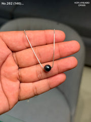 Dark pearl charm silver chain pendant