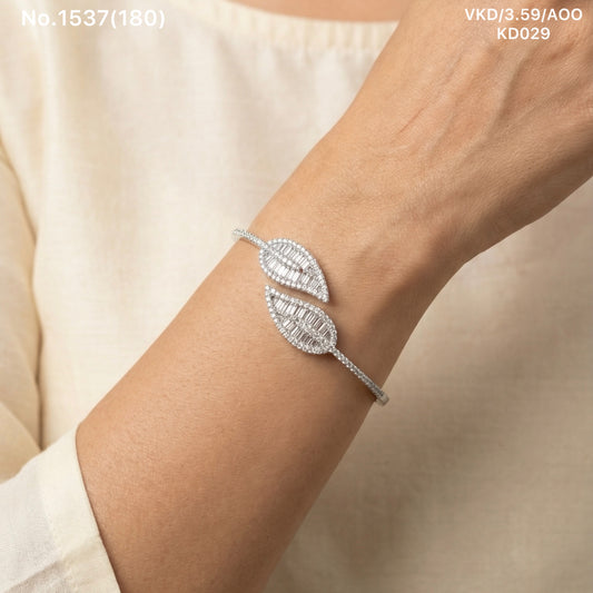 Royal leaf silver kada for women